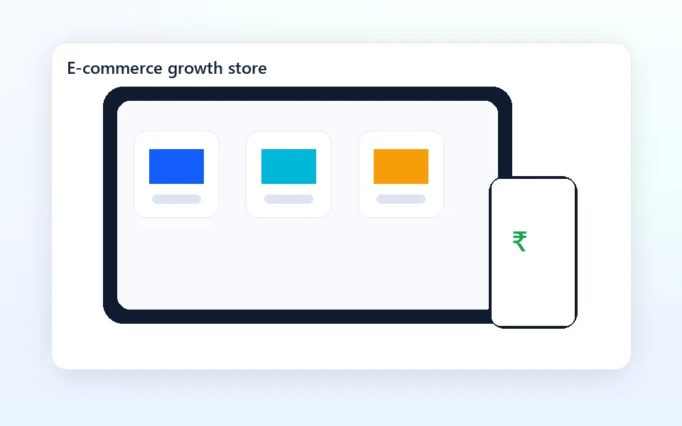 E-commerce website and mobile store performance mockup