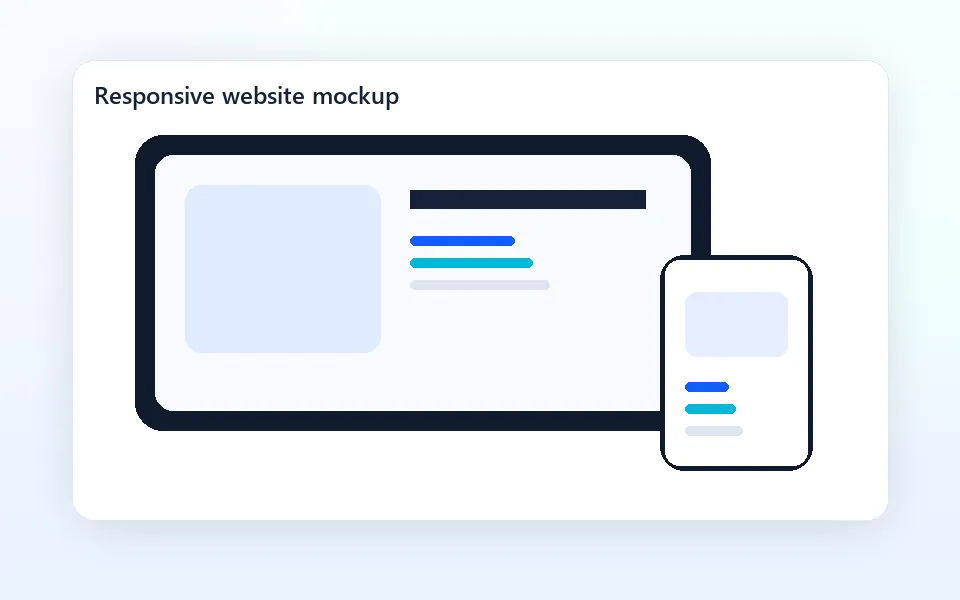 Responsive website design mockup across desktop and mobile devices